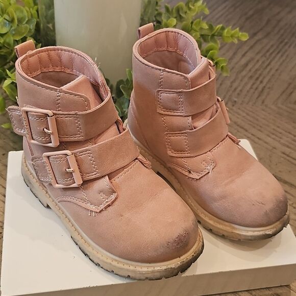 Carter's Other - Carter's Pink Double Buckle Velcro Boots Size 10